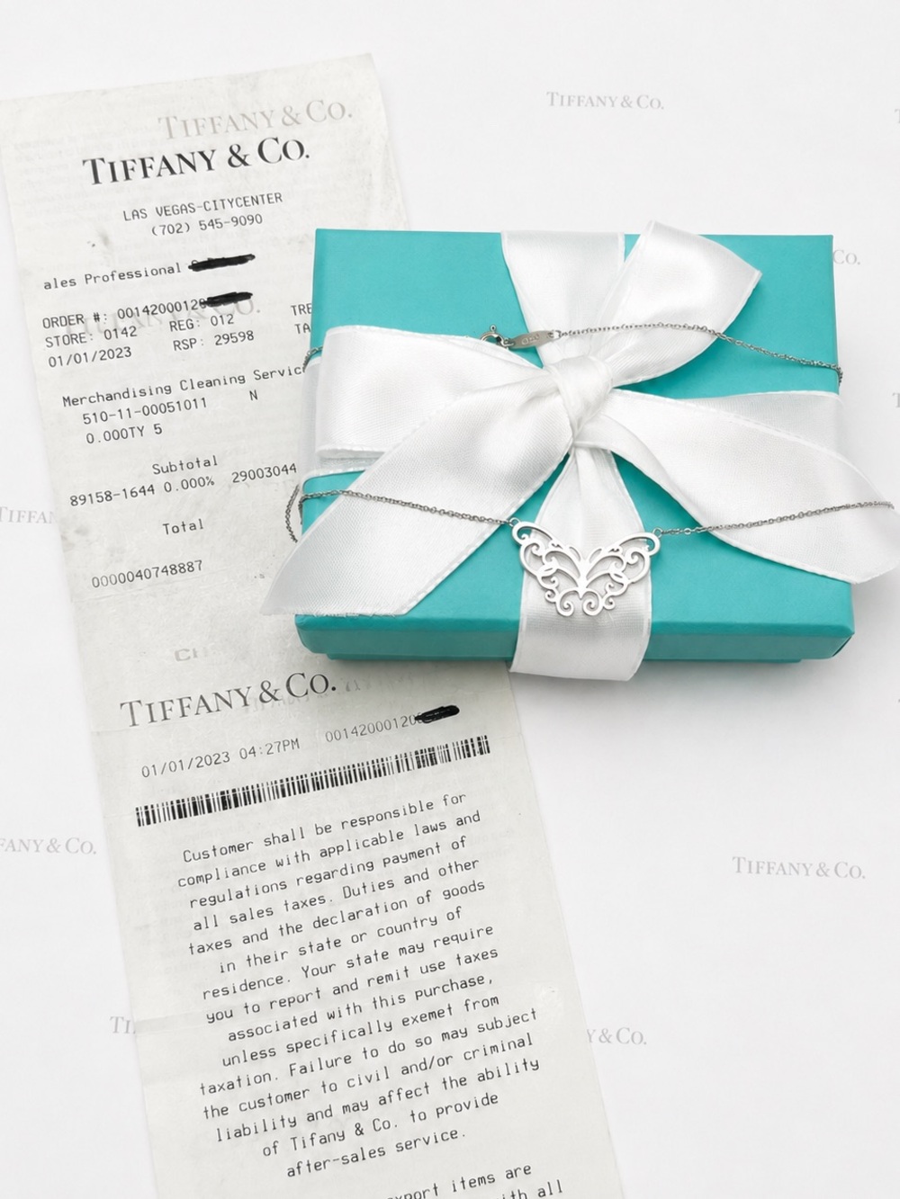 NEW Tiffany & Co. Enchant Filigree Butterfly Necklace Sterling Silver Gift Box - Picture 2 of 8